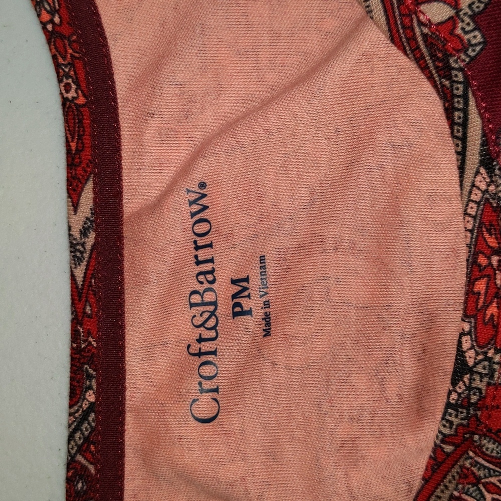 Croft & Barrow Women's Size PM Lightweight Paisley Print Long Sleeve T Shirt Top - Picture 9 of 11